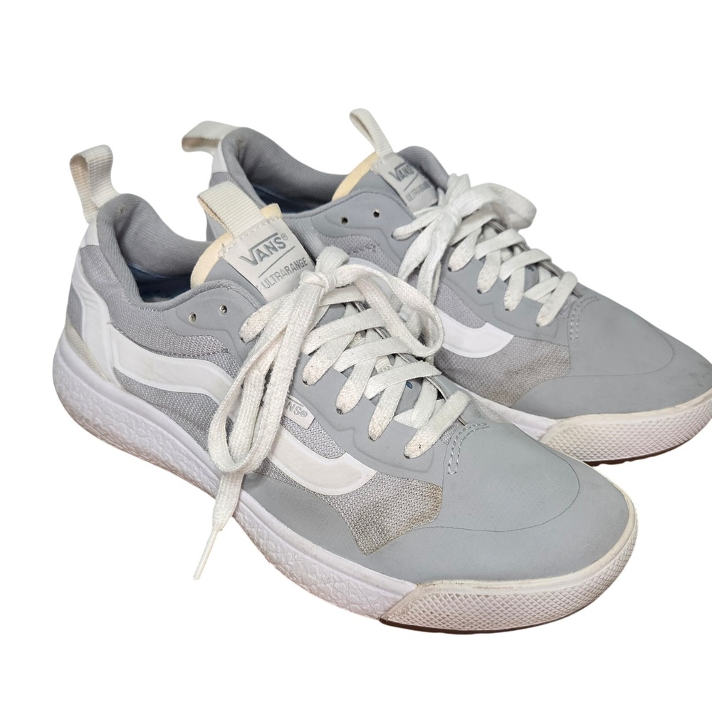 Vans UltraRange EXO Light Grey White Low Top Sneakers Men 6 Women 7.5